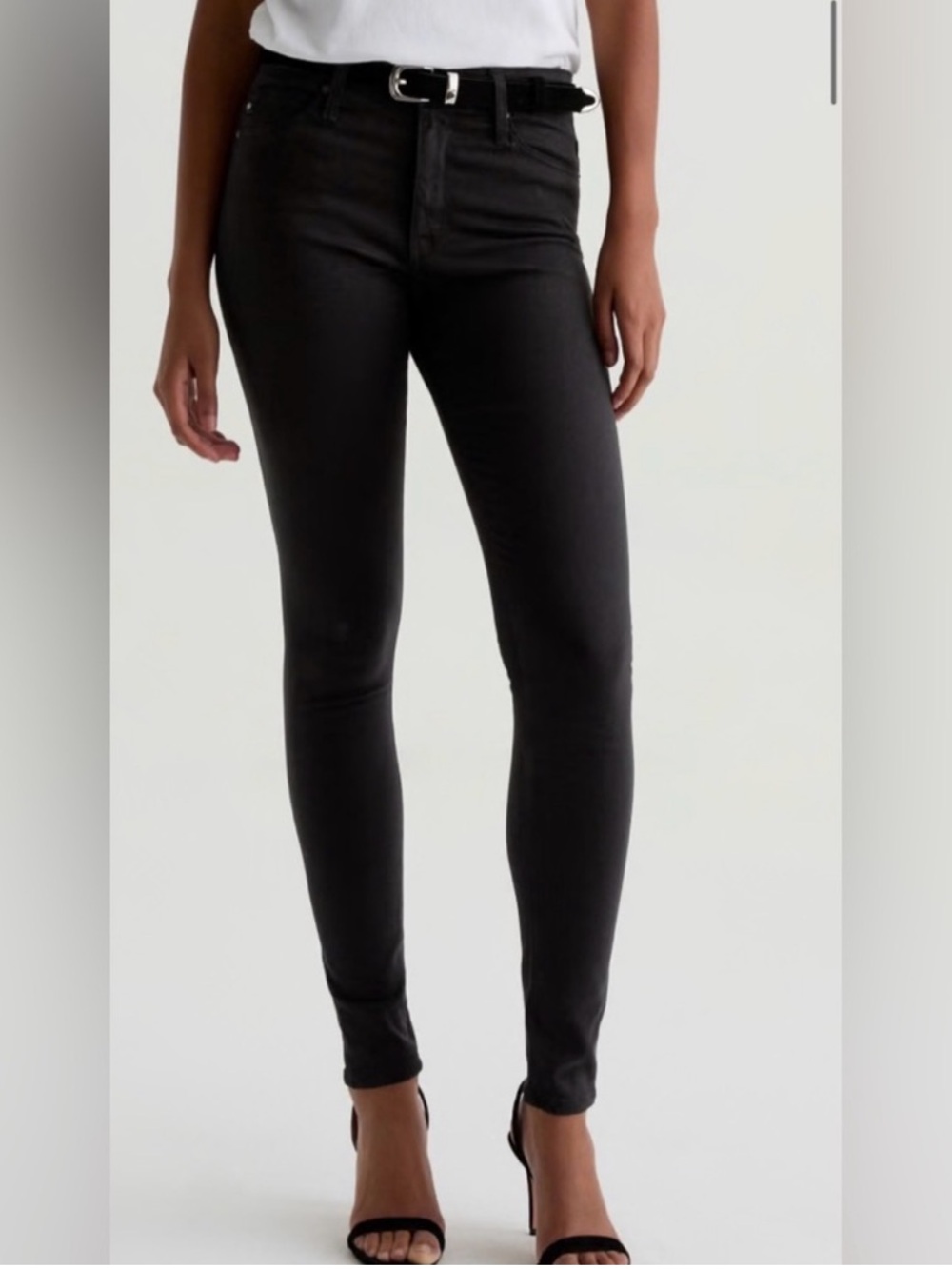 AG The Farrah High Waist Skinny Jeans in Black. Size 32 NEW NWOT